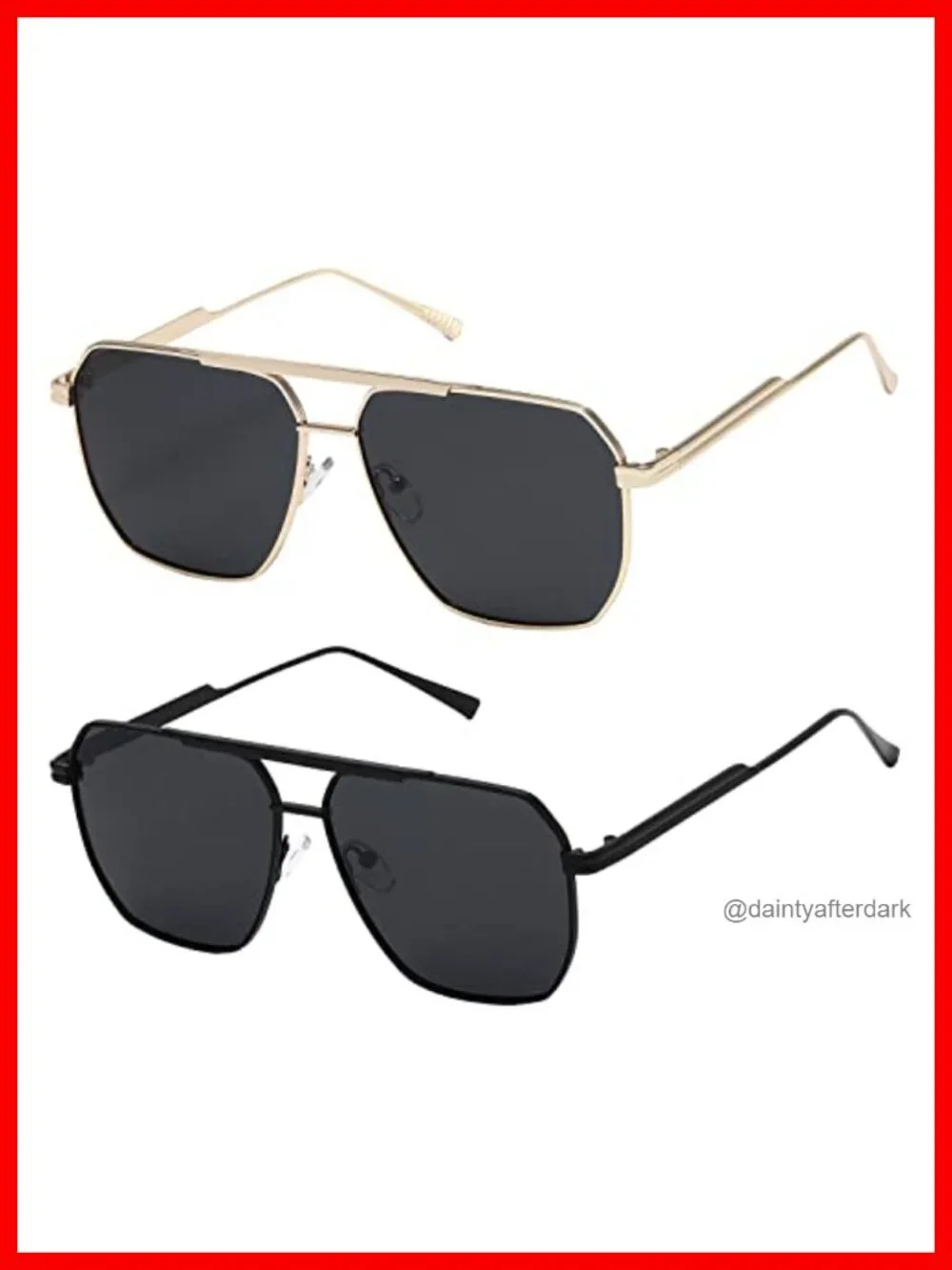 Polarized Square Sunglasses for Women Men UV Protection Stainless Steel